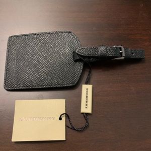 Burberry Luggage Tag - Black Leather